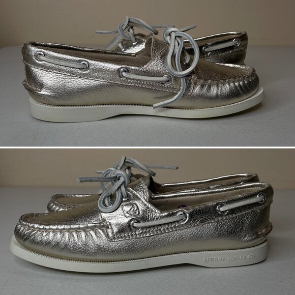 Sperry Top-Sider Metallic Authentic Original Boat Shoe Sneaker Size 5 - Picture 4 of 16